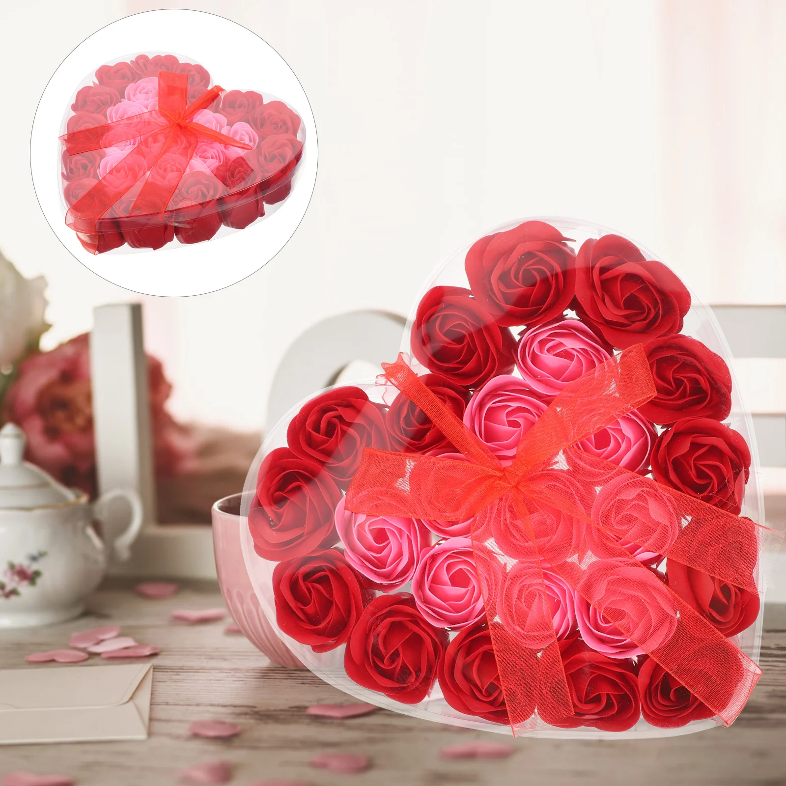 

Soap Rose Flower Scented Preserved Bath Petals Box Floral Carnation Fake Simulated Giftbody Flowers Immortal Valentines Day