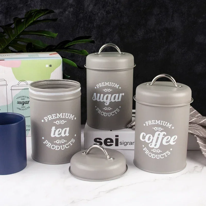 Винтажная металлическая кухонная емкость для хранения банка 1 2 л контейнер чая