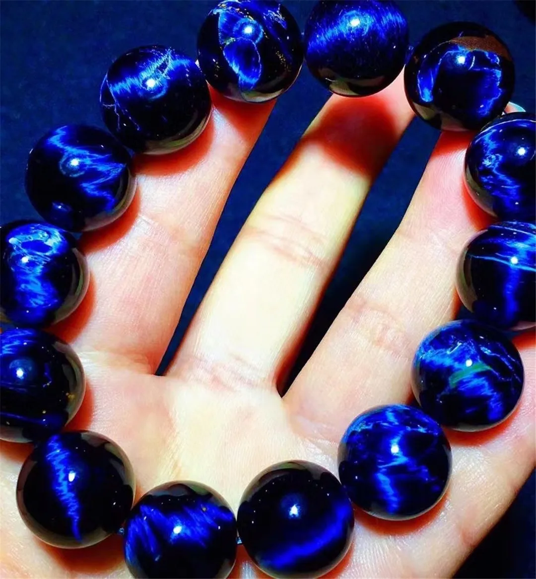 

15mm Natural Blue Pietersite Stone Bracelet Jewelry For Women Men Healing Love Beauty Gift Namibia Crystal Beads Strands AAAAA