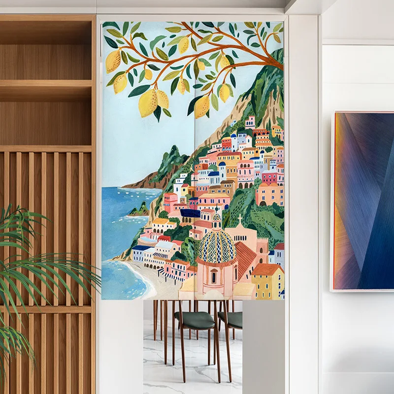 Скандинавские Ins ручная роспись дверная занавеска перегородка для спальни