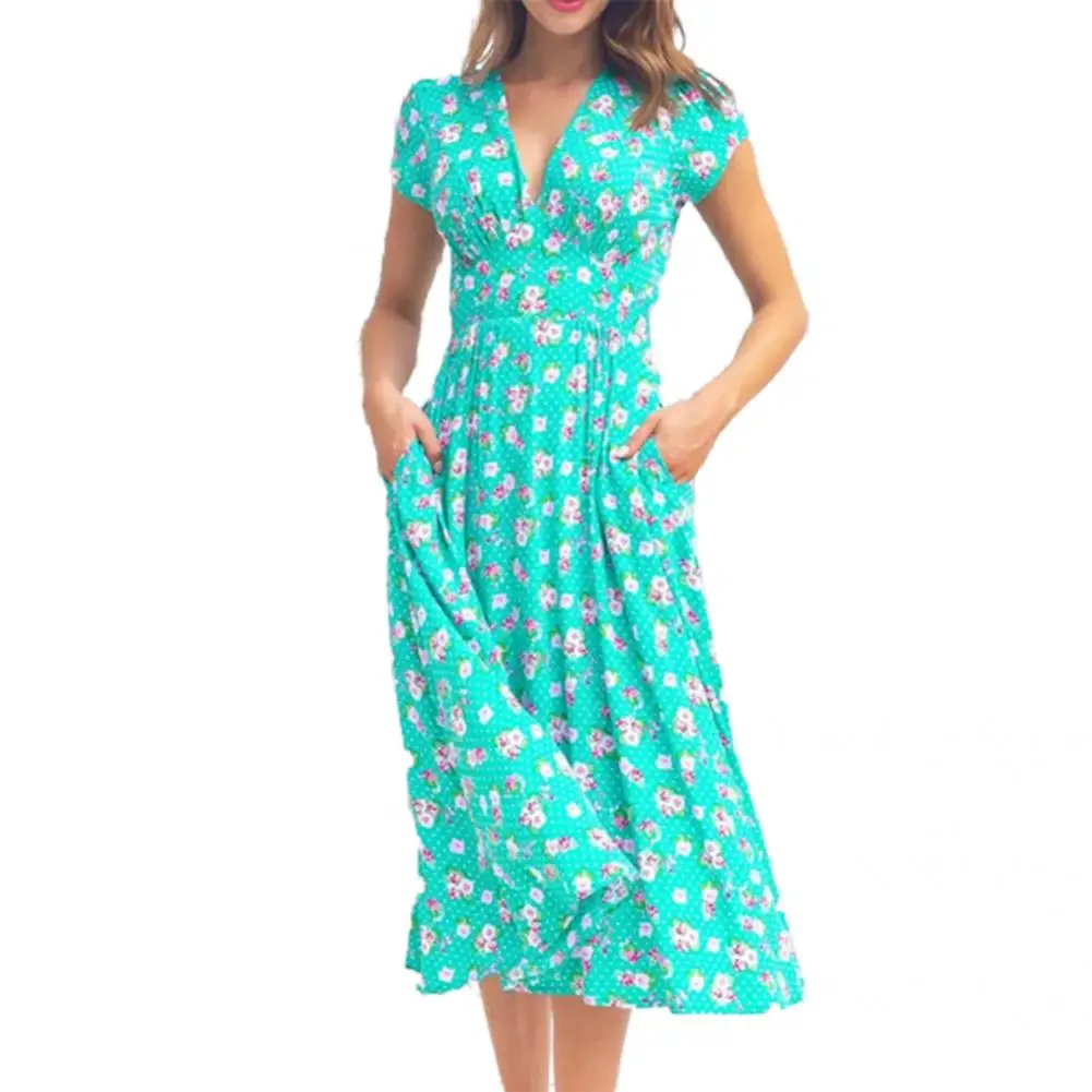 

Fashion Lady Dress Soft Streetwear Casual Dress Short Sleeve Women Dress