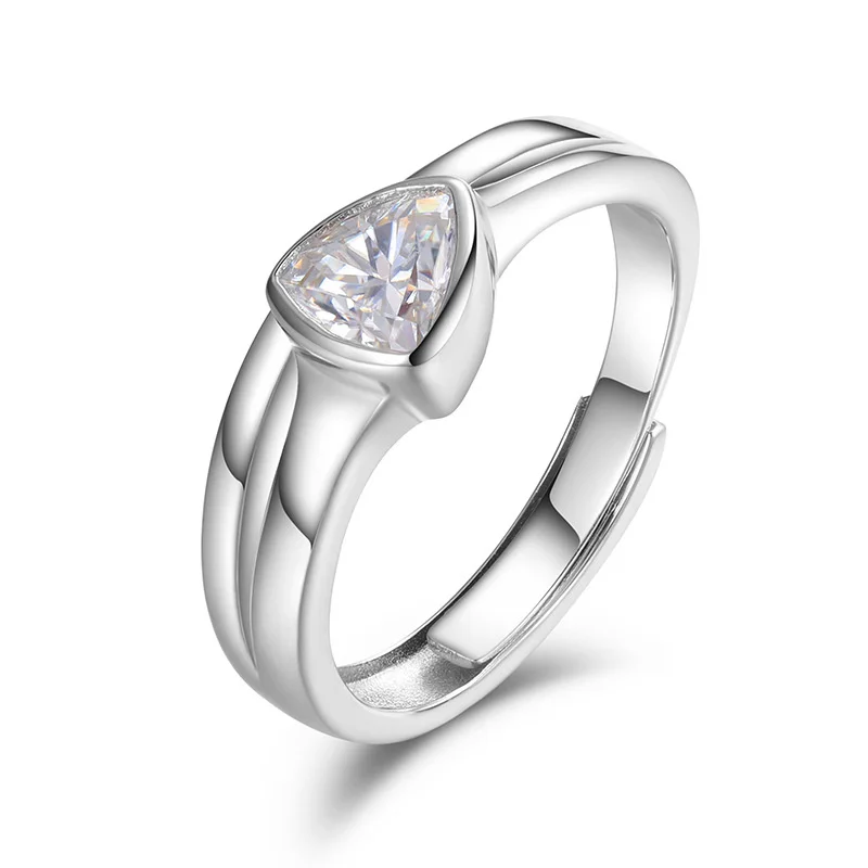

16YTQR0015 Lefei модный роскошный набор бриллиантов классическое регулируемое треугольное кольцо из муассанита для женщин серебро 925 пробы ювелирные изделия в подарок