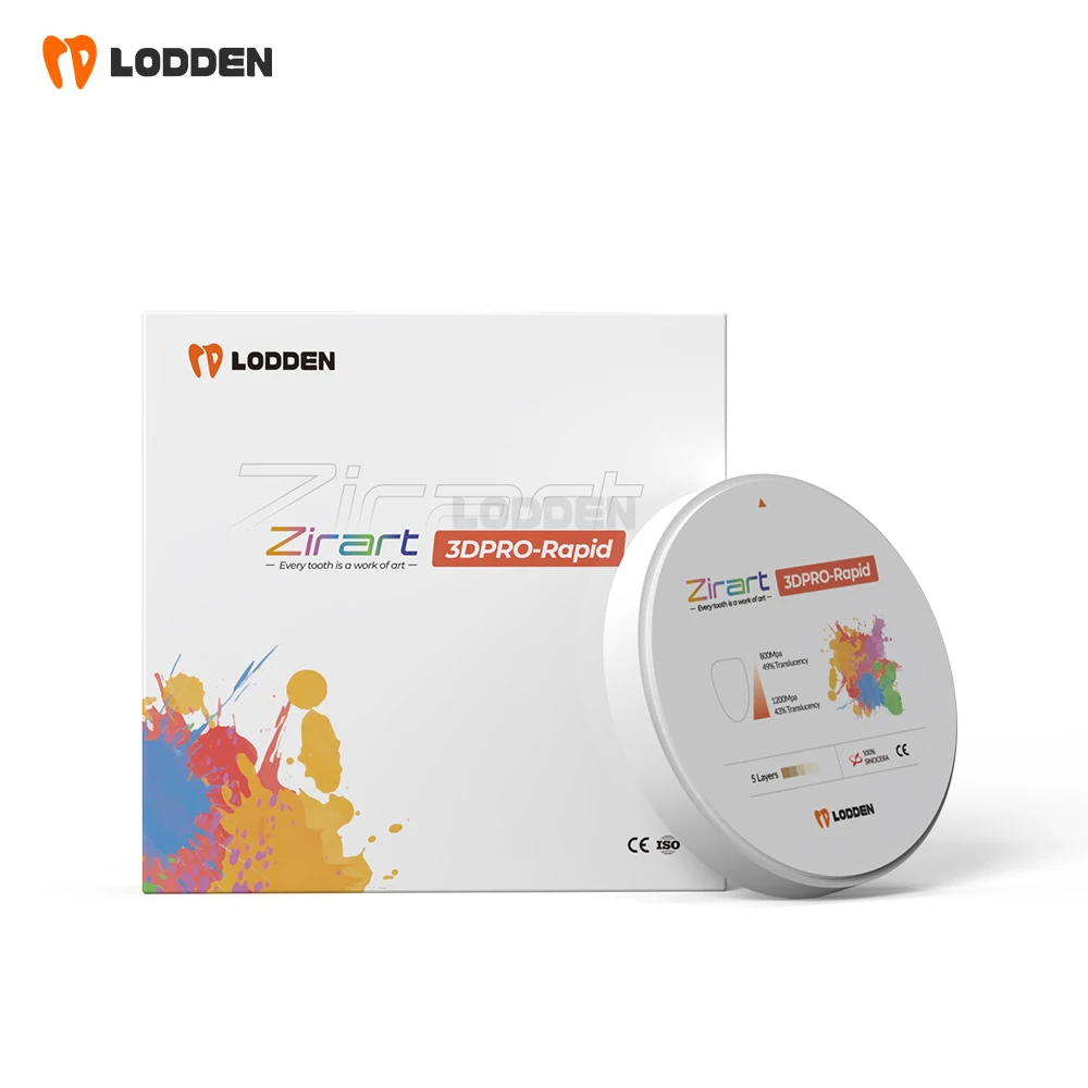 Фото Стоматологический блок из диоксида циркония Lodden 3D Pro-Rapid, многослойный, для CAD/CAM, открытая система, 98x10-25 мм, высокопрочный материал для зуботехнических лабораторий №2
