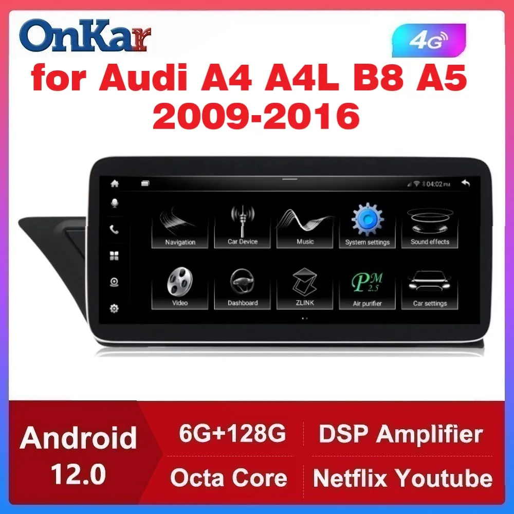 

10.25" Android 12 Screen GPS Navi Head Unit Car Stereo Radio Multimedia Video Player for Audi A4 A4L B8 A5 2009-2016 CarPlay