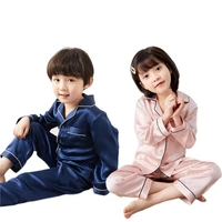 100 heavyweight silk childrens pajamas set boys girls wear long sleeved tops and trousers 22 mulberry silk set home clothes