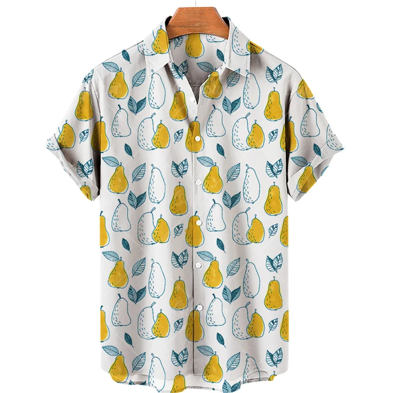 Men's 3d Printing Luxury Designer Medieval Clothings Tropical Fruit Hawaiian Harajuku Fashion Style Tiki Big Size Floral Shirt