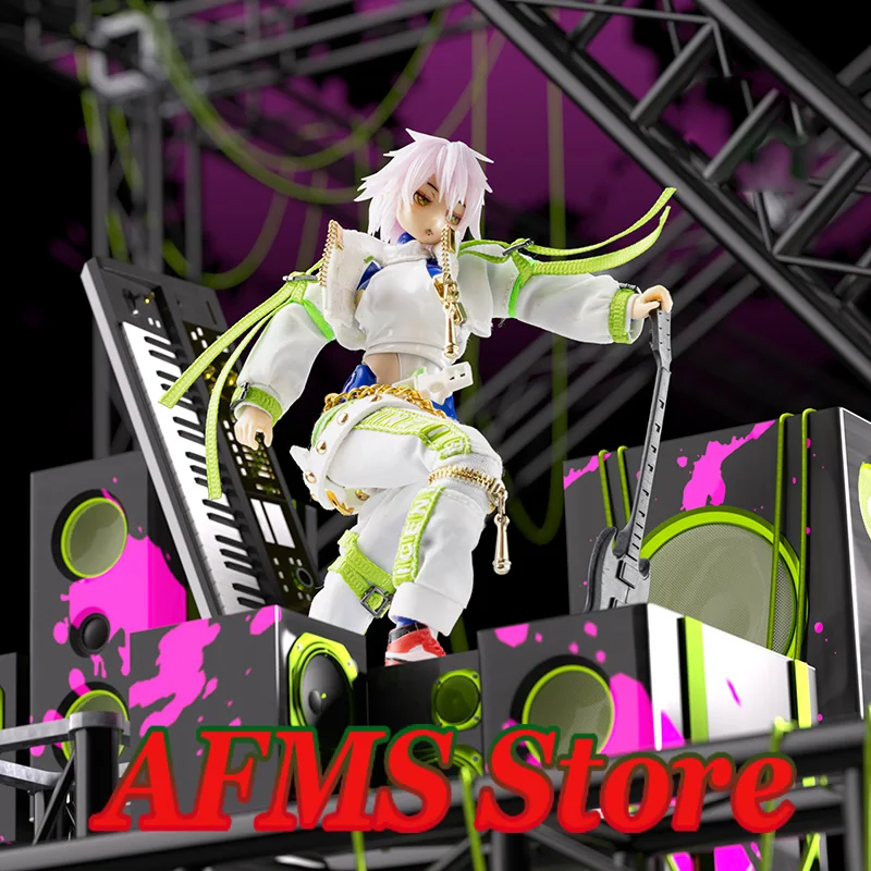 

1/12 Scale Women Dolls Rock Music Girl Clothing Set White Vest Jacket Cargo Pants Belt Suit For 6" Anime Mobile Suit Girl Body
