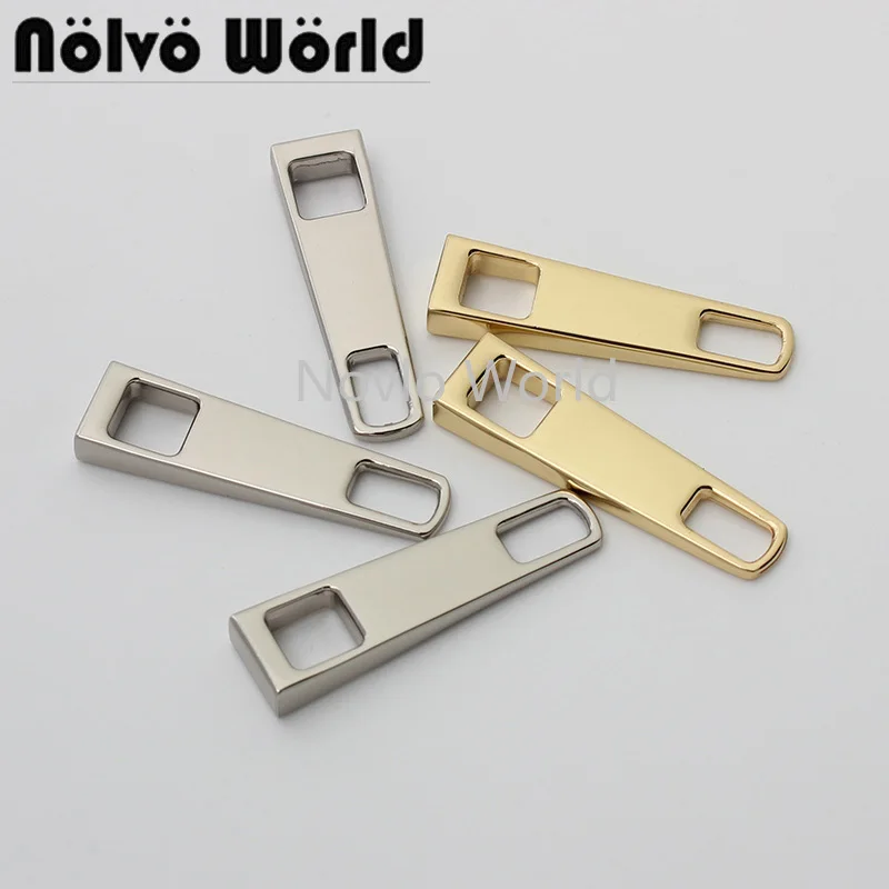 

10-50 pieces 4 colors 34*7mm zipper sliders for clothing suitcase zipper tape bag zipper pull purse hardware