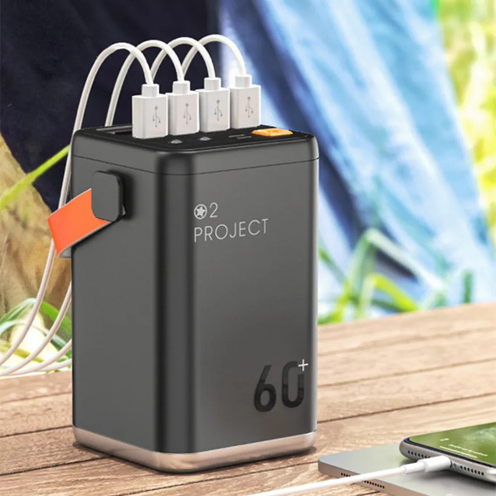 60000mAh Outdoor Power Bank Portable PowerBank External Battery Pack PD 30W Fast Charger For Xiaomi iPhone mobile power station