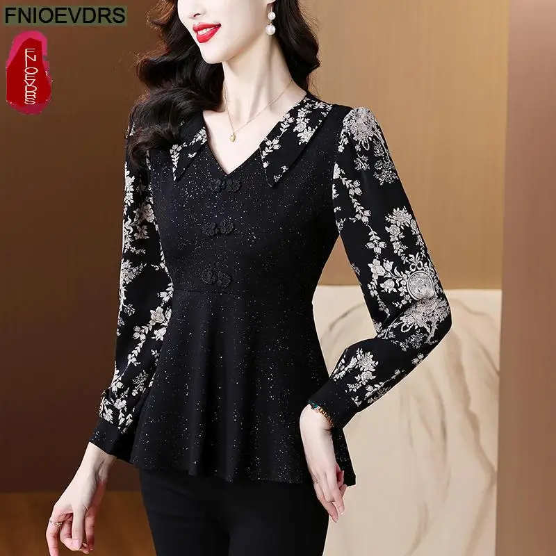 Женская свободная одежда осень 2024 элегантные офисные дамские рубашки на