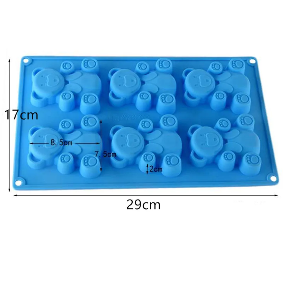 Cartoon Teddy Bear Silicone Mold 3D Silicone Cake Mold Gummy Bear Chocolate Mold Candy Maker Ice Tray Jelly Moulds Baking Tools images - 6