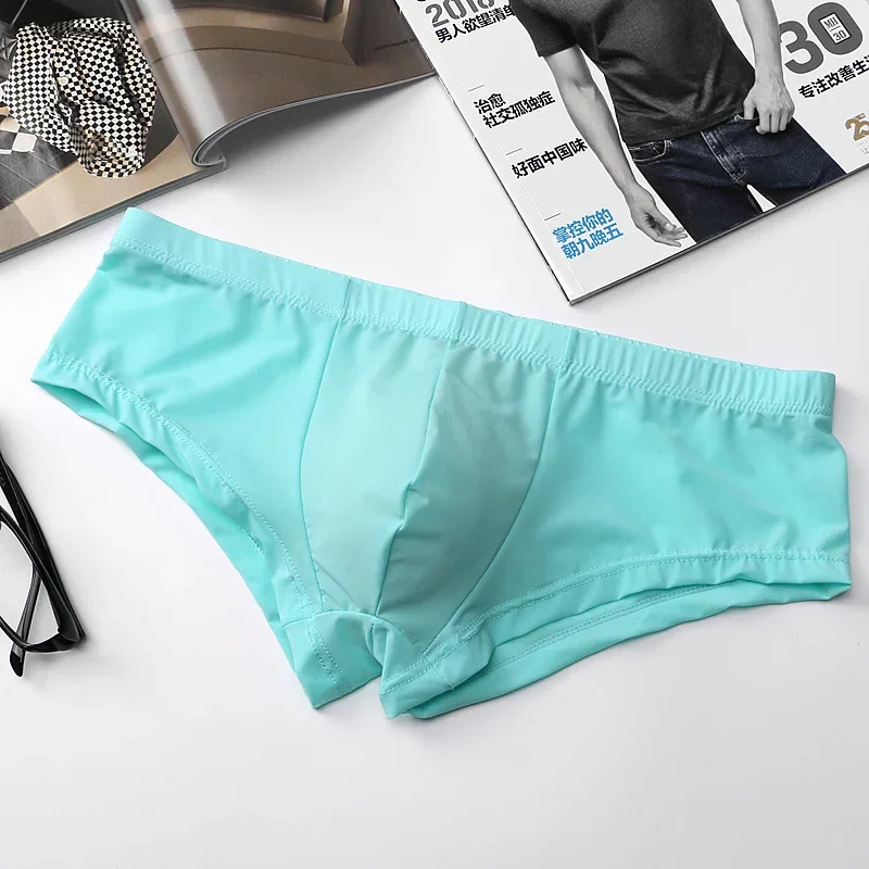 Мужские летние брюки из ледяного шелка с низкой талией маленькое плоское угловое