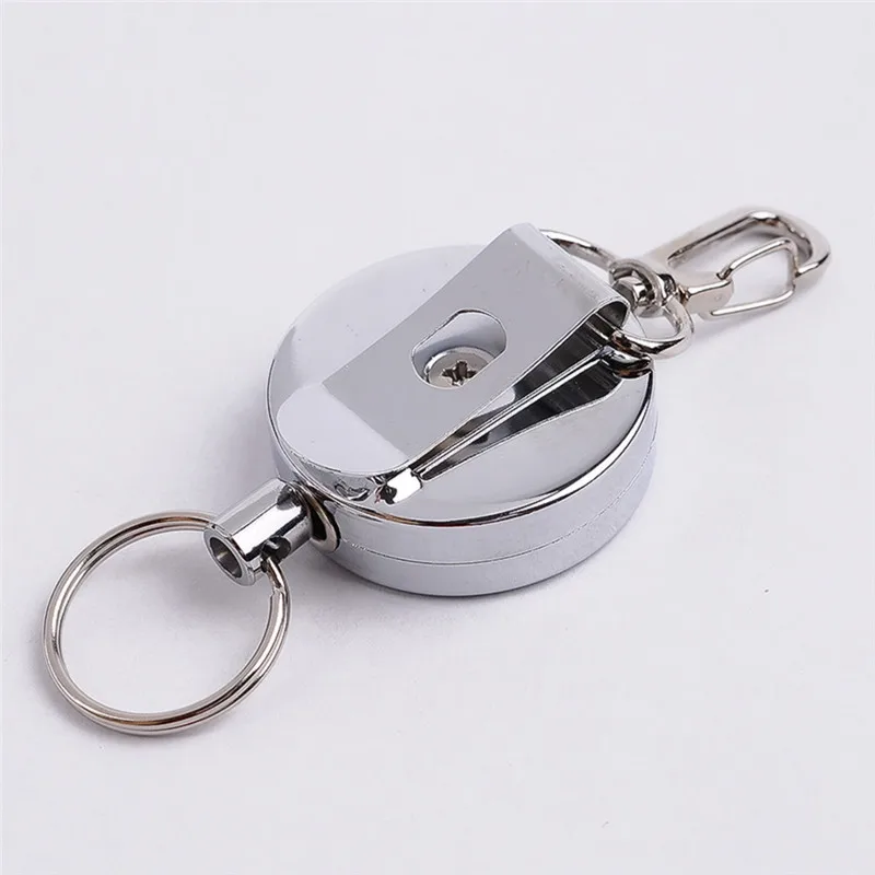 

Resilience Steel Wire Rope Elastic Keychain Recoil Sporty Retractable Alarm Key Ring Anti Lost Yoyo Ski Pass ID Card