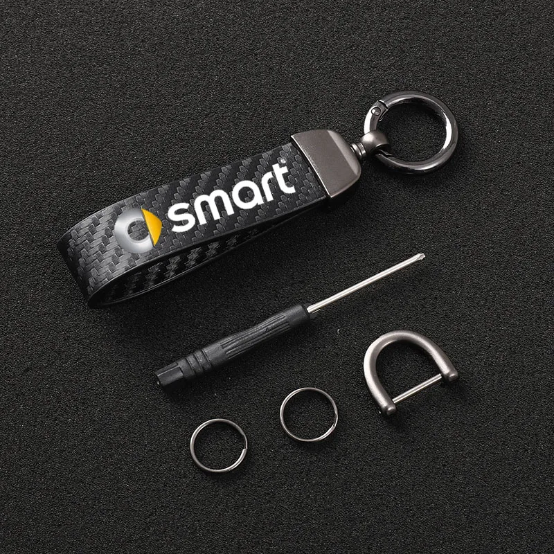 

Для smart fortwo forfour 453 451 450 умный логотип Стайлинг автомобиля Кожаный автомобильный брелок из углеродного волокна спортивные брелоки в подарок