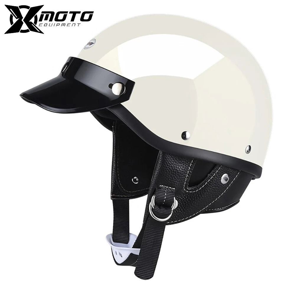 

Motobike Riding Fiberglass Helmets Secure Capacete Motorcycle Accessorie Half Helmet Electric Motorcycle Helmet The Four Seasons