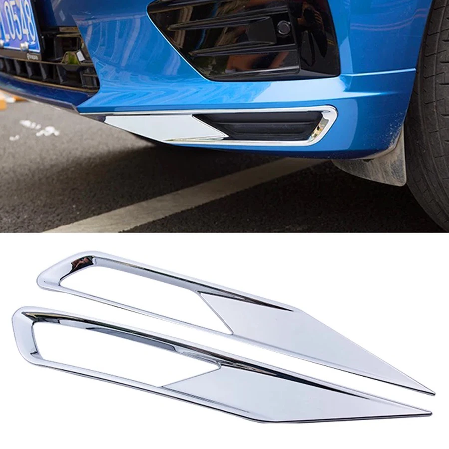2x Car ABS Chrome Grill Front Rear Fog Light Lamp Eyelid Eyebrow Molding Cover Trim Decoration Fit For Volvo XC60 2018-2020 - купить по