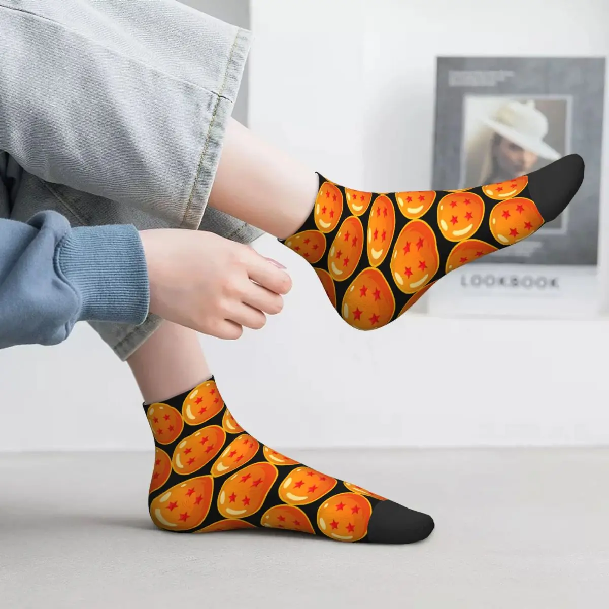 DBZ - Four Star Dragonball Socks Harajuku Sweat Absorbing Stockings All Season Accessories for Unisex Christmas Gifts