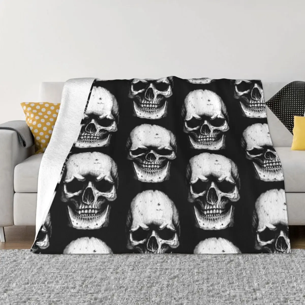 Ультрамягкое Флисовое одеяло с черепом Badass