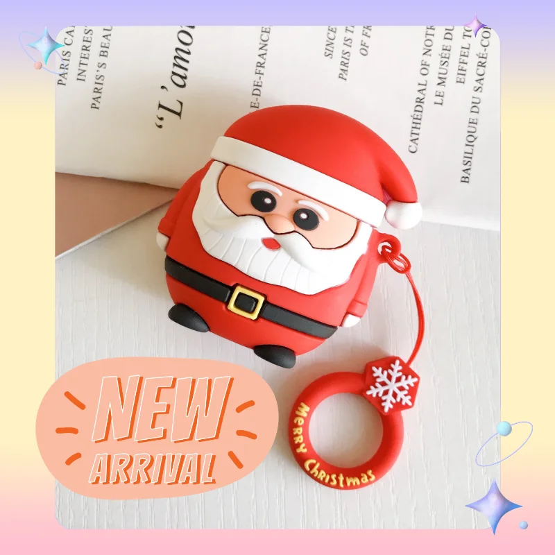 

Новинка чехол на Рождество для Apple AirPods чехол 1 2 Мультяшные наушники «Санта-олень» Беспроводная Bluetooth-гарнитура мягкий чехол для Apple подарок