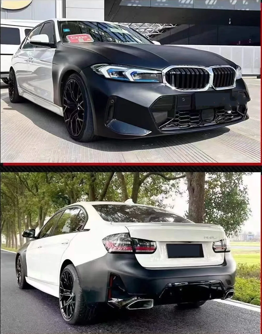 Фото Комплект обвесов для BMW 3 серии F30 F35 (рестайлинг до G20 LCI 2023) в стиле MT: крылья, капот, фары, передний и задний бамперы №3