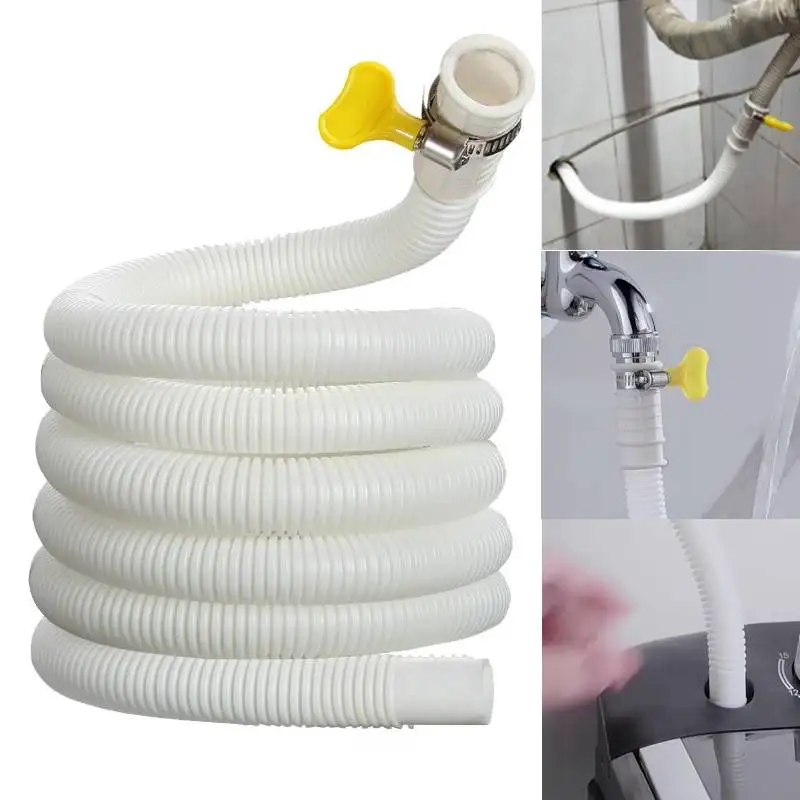 New 1m flexible Air Conditioning Drain Hose Universal Water Inlet Extension Pipe for Washing Machine Faucet Bathroom Accessories