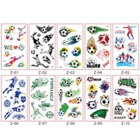 10pcs world cup football tattoo stickers temporary sticker diy body art for football party favors decoration 6 8x12cm