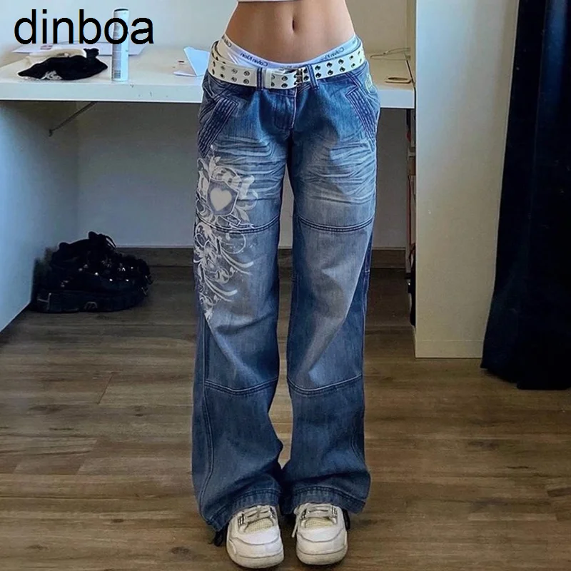 

Винтажные брюки-карго Harajuku с низкой талией, штаны Y2k, эстетичные женские джинсы Indie с карманами, Корейская уличная одежда в стиле ретро, брюки