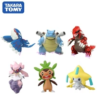 takara tomy genuine pokemon groudon blastoise kyogre chespin diancie jirachi cute action figure model toys