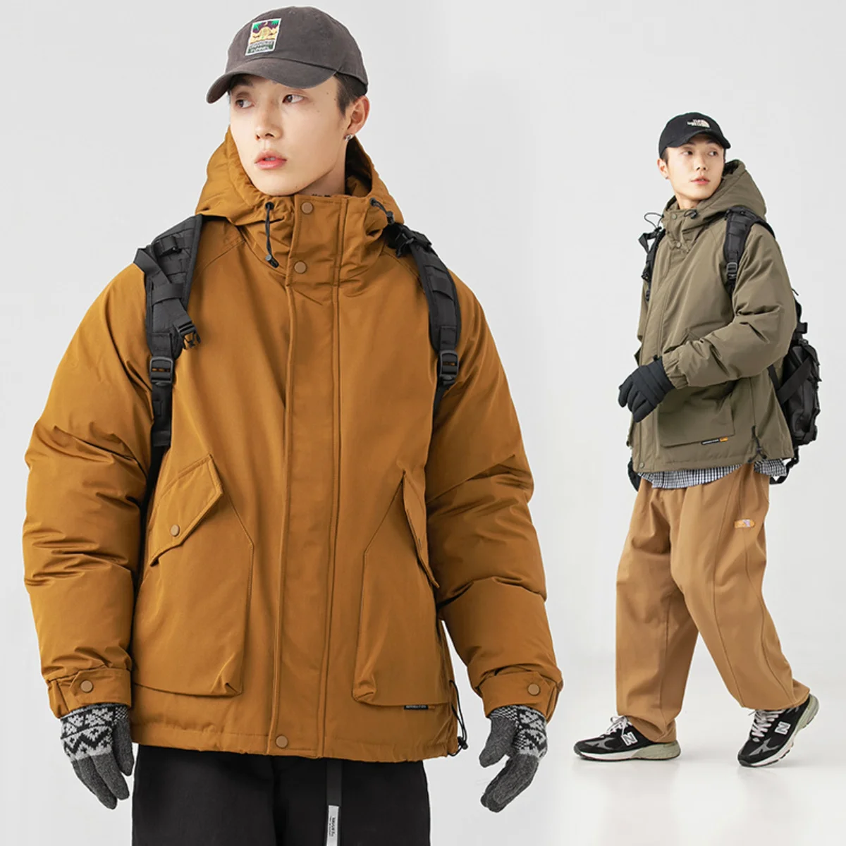 Cotton Coat Men's Outdoor Mountain Trench Coat Men's Cotton Coat Winter Japanese Vintage Overalls Men's Winter Jacket Men