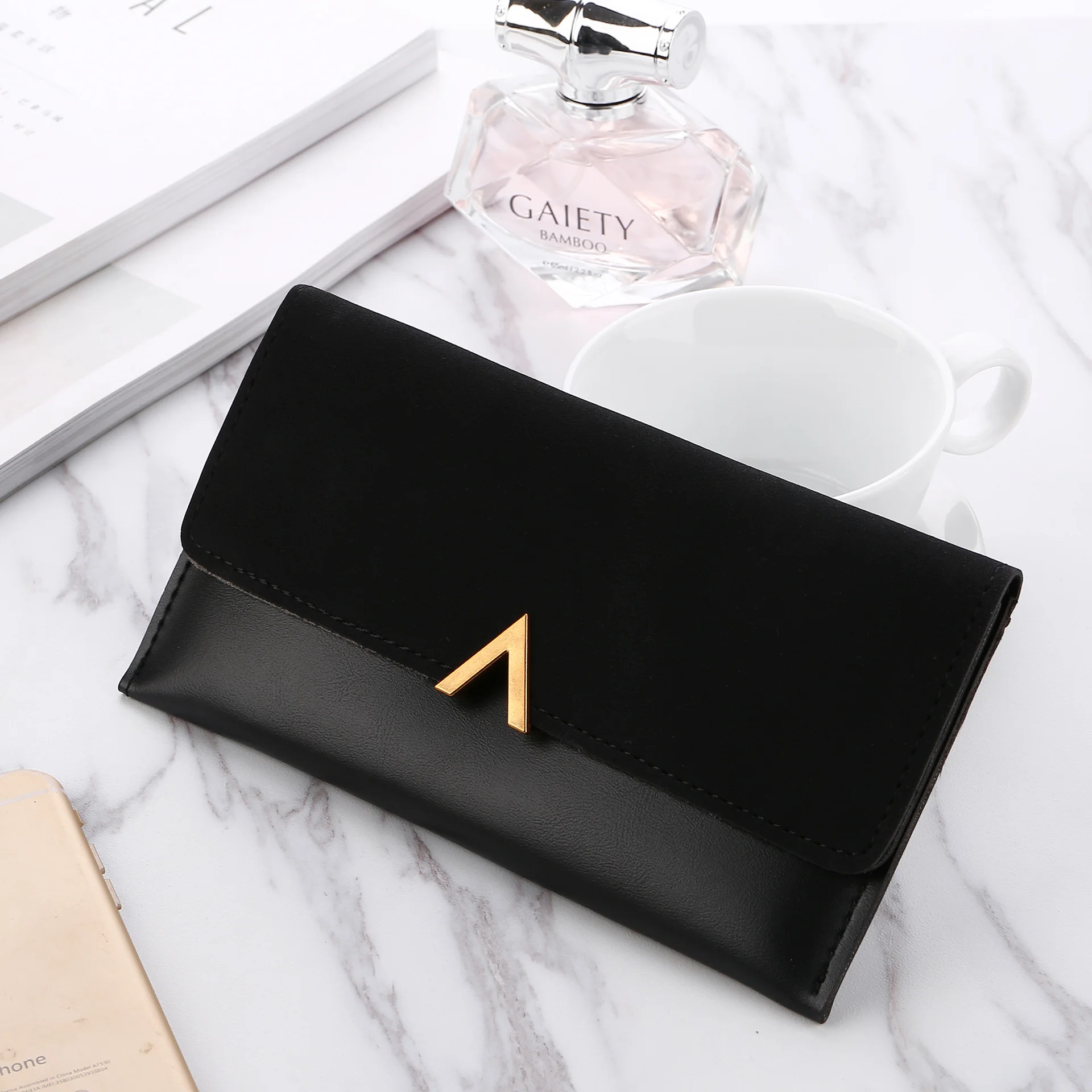 

2023 Leather Women Wallets Hasp Lady Moneybags Zipper Coin Purse Woman Envelope Wallet Money Cards ID Holder Bags Purses Pocket
