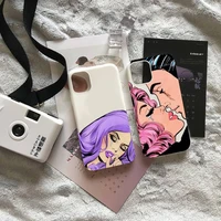 crying comic girl painting pop art phone case candy color for iphone 6 7 8 11 12 13 s mini pro x xs xr max plus