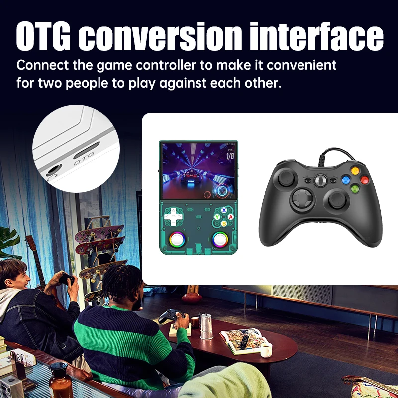 Фото Внешний игровой контроллер OTG с поддержкой R36 Ultra X, портативная игровая приставка с двойным вибромотором, 8W, двойными стереодинамиками, 30+ симуляторов игр. №4