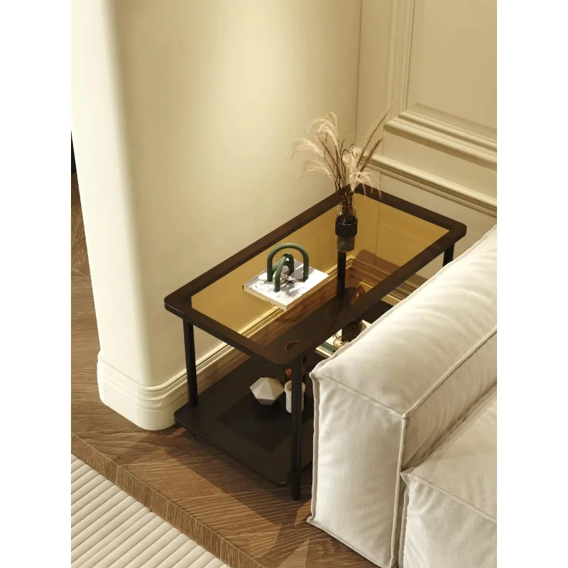 Роскошный боковой столик диван чайный кремовый стиль квадратный узкий простой