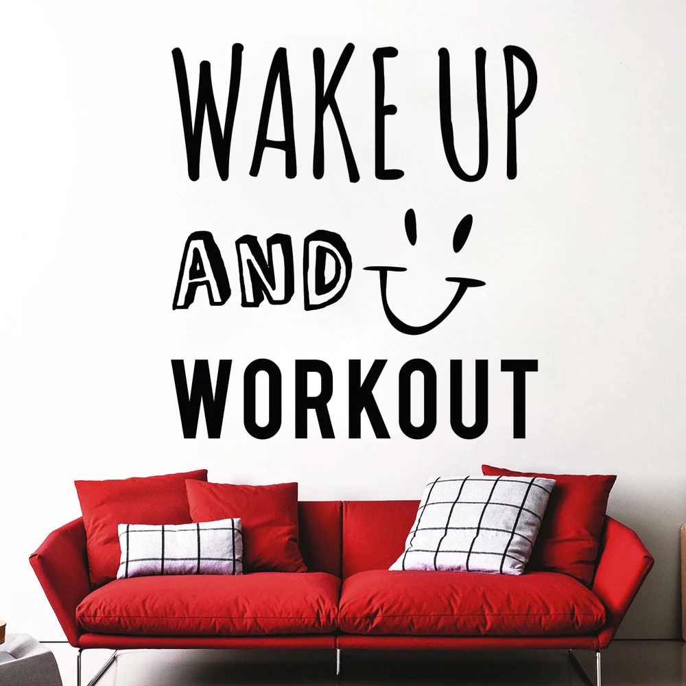

Виниловые наклейки на стену с мотивацией пробуждения и тренировки, наклейки для фитнеса, наклейки для спортзала, спальни, декоративные фрески, съемный постер HJ2092