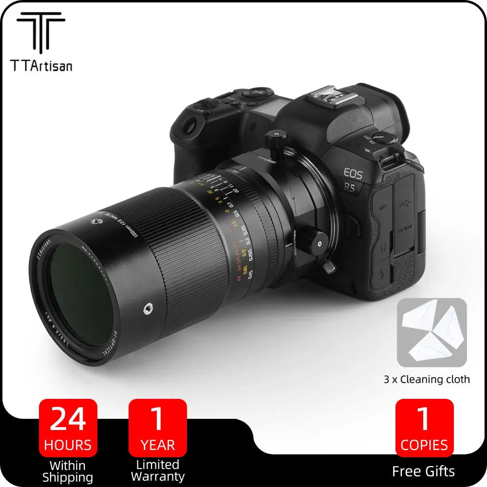 

TTartisan 100mm f2.8 Tilt Shift Macro Full Frame Large Aperture Lens for Canon RF R Mount EOS R RP R5 R6II R3 R7 R10