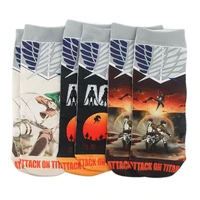 attack on titan mens socks high quality fashion womens sock breathable deodorant cartoon animation casual sports short socks