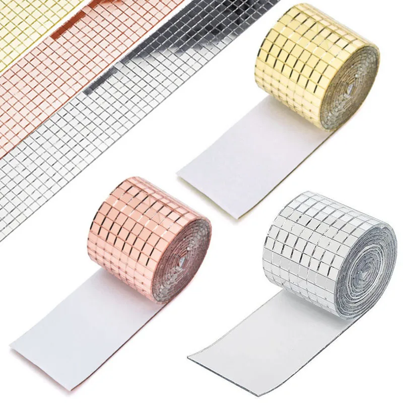 

Background Wall Sticker Self-Adhesive Mirror Mosaic Glass Mini Square Mosaic Tiles For Bathroom DIY Crafts Home Decoration