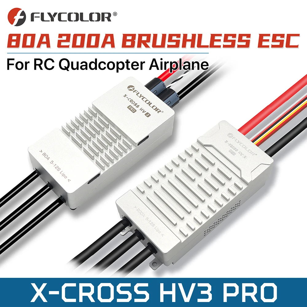 Flycolor 80A/200A ESC Brushless Φ HV3 PRO 5-12S ARM 32-бит No BEC, Электрический контроллер скорости для улучшения фотографий