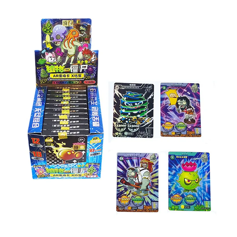

Plants Vs.Zombies Game Cards Box Strategy Battle Card Conehead Zombie Sunflower Bronzing Flash Gold Card Collectibles Gifts