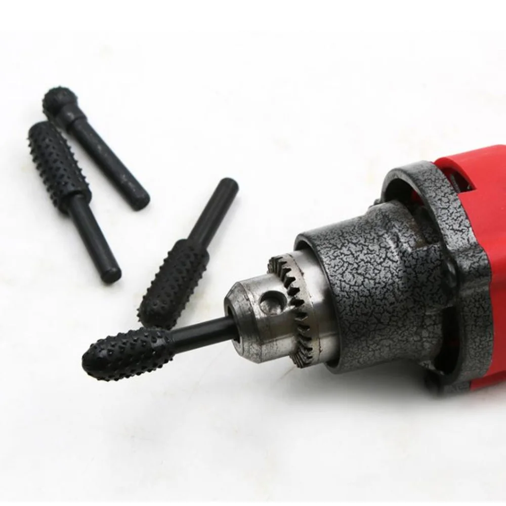 

10pcs 1/4" 6.35mm Round Shank Rasp File Drill Bits Set Drill Grinder Drill Rasp For Woodworking Tool Rotary Set