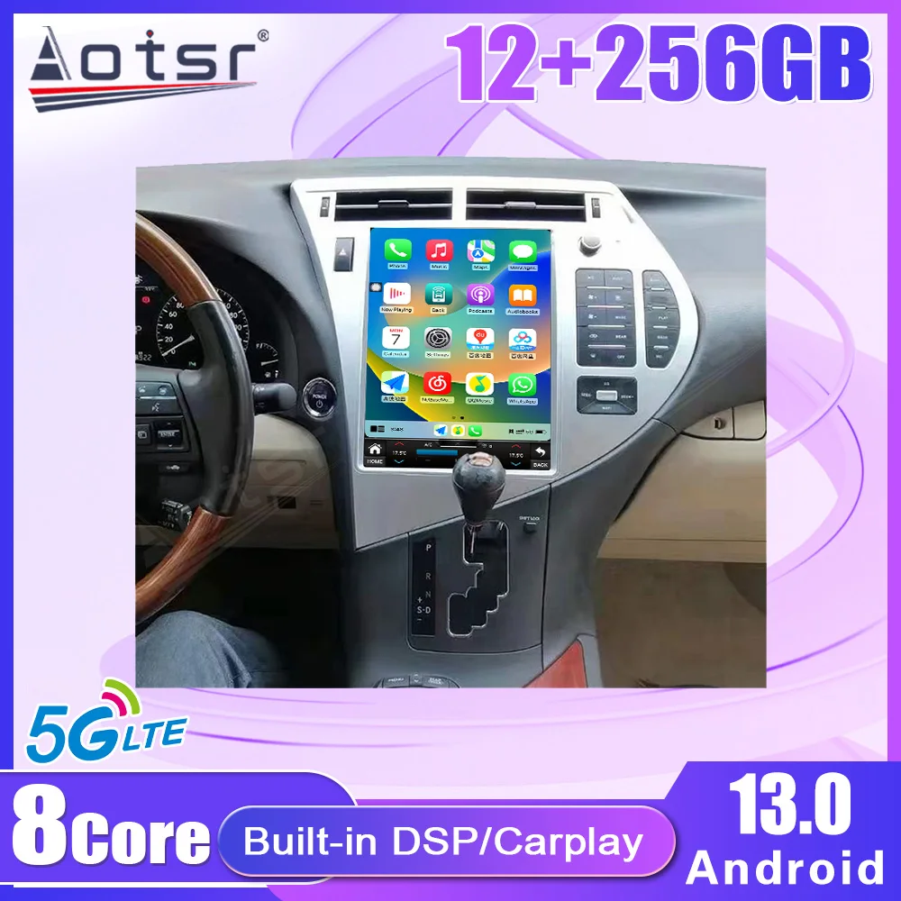 Автомобильный GPS-навигатор экран 12 1 дюйма Android 13 для Lexus RX 2009-2014