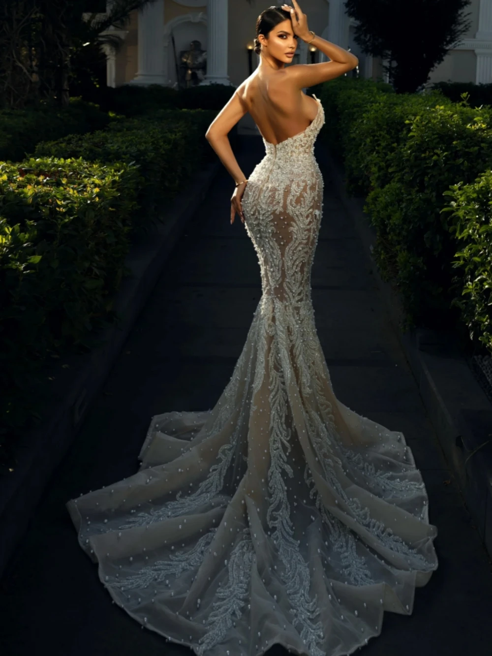 Женское свадебное платье с блестками It's yiiya длинное блестящее глубоким