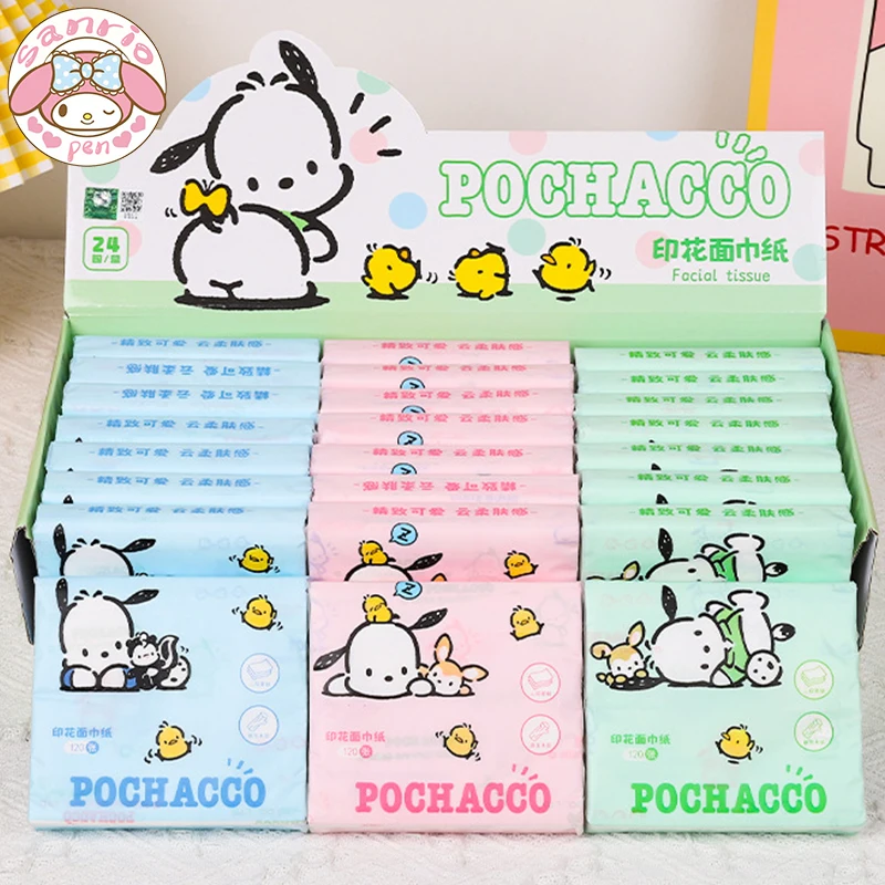 

24 шт., бумажные салфетки с мультяшным принтом Hello Kitty