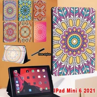 mandala series case for ipad mini 6 case 2021 cover for ipad mini 6th generation 8 3 inch folding stand cover