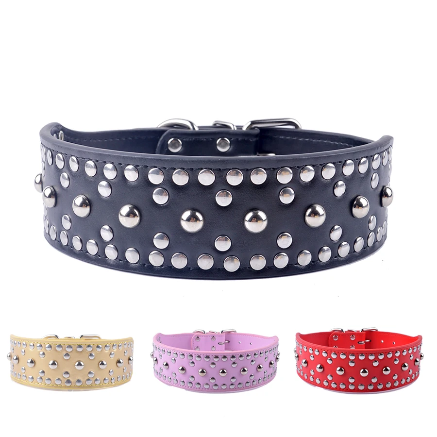 

Fashion Dog Collars Pu Leather Mushroom Studded Puppy Pet Collar For Big Dogs 4Sizes M L XL XXL Pet Neck Strap Supplies