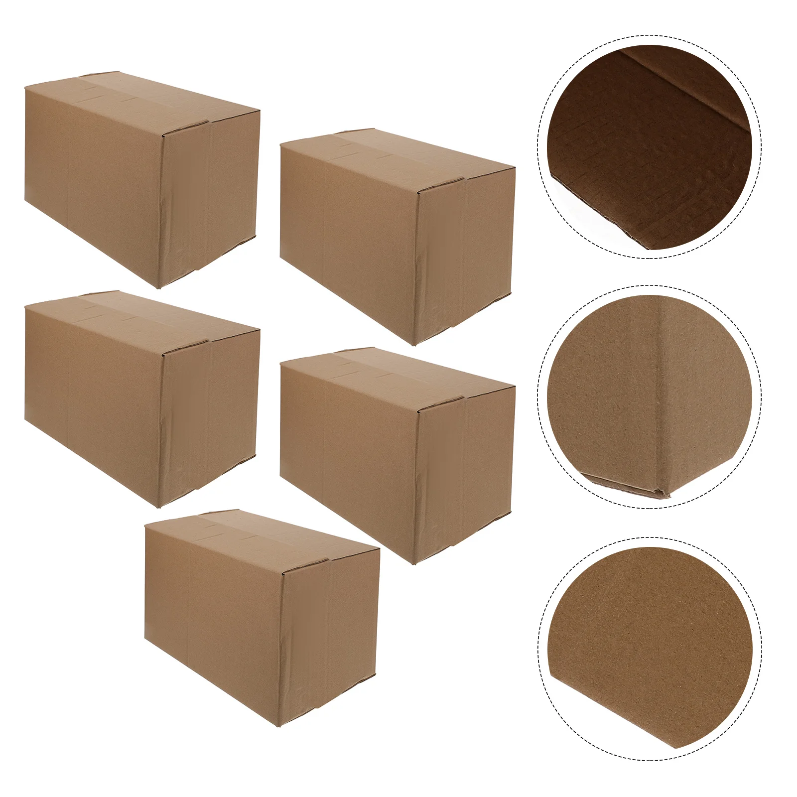 

5 Pcs Express Box Practical Cartons Storage Ripple Packaging Big Corrugated Cardboard