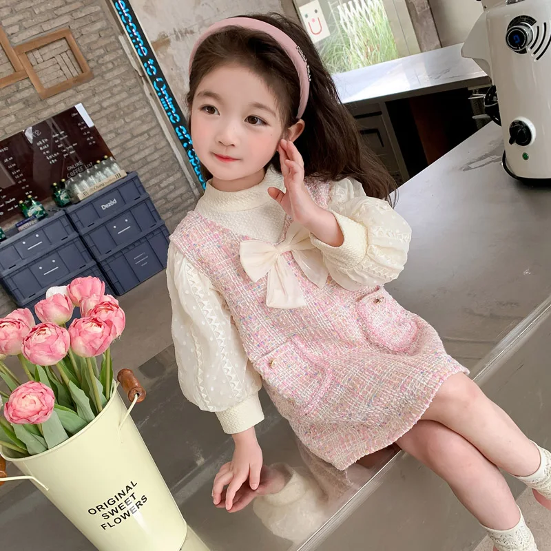 Осенние комплекты детской одежды рубашка с рукавами-фонариками для маленьких