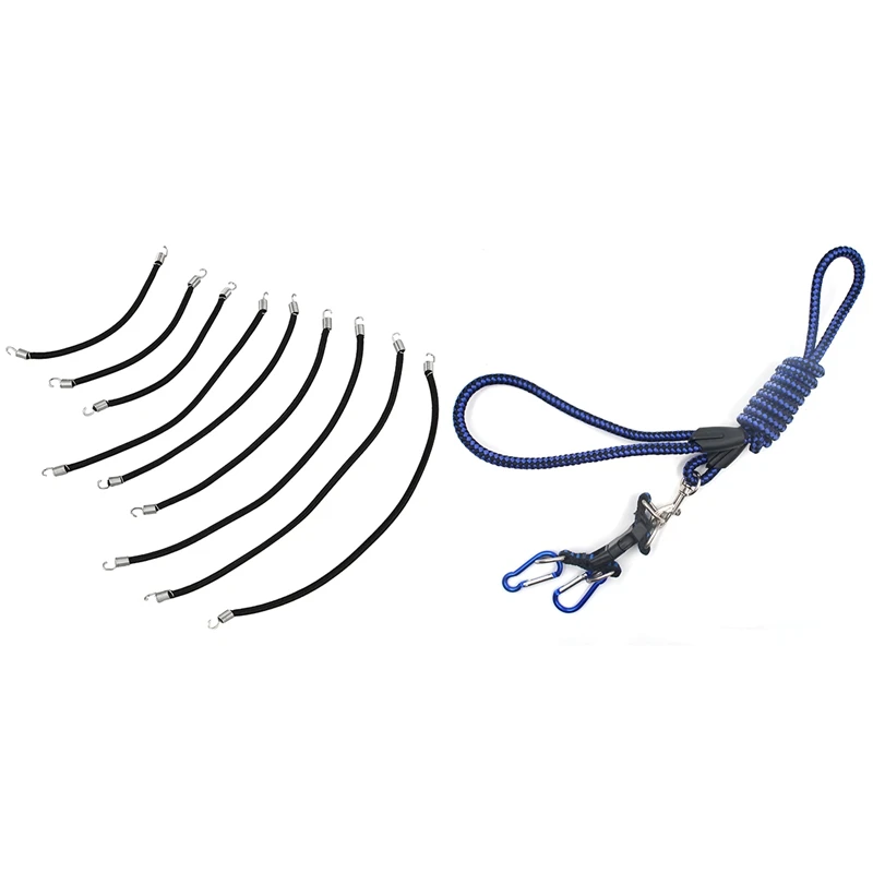 

10 шт. Запчасти для радиоуправляемого автомобиля: 1 шт. буксировочный трос с крючком, синий и 9 шт. эластичных веревок на крышу