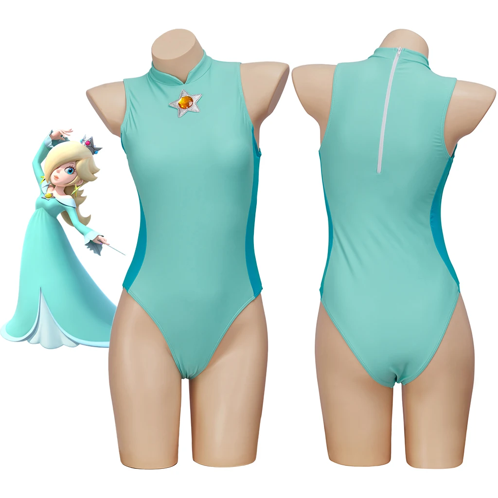 

Princess Rosalina Cosplay Swimsuit Jumpsuit Swimwear Women Outfits Beachwear Rosalina Bodysuit Halloween Carnival Party Clothes