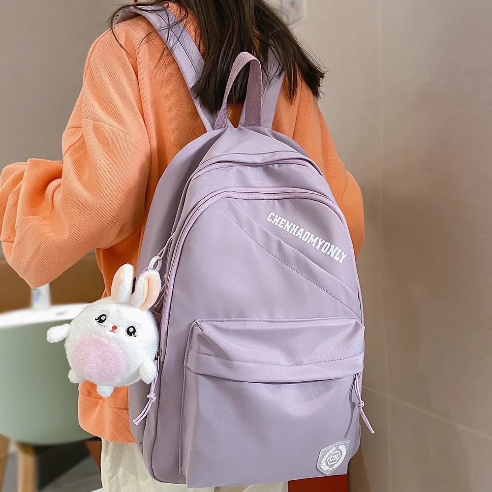 

Lady Purple Laptop College Bag Fashion Female Waterproof Student Backpack Women Kawaii Book Bag Trendy Cute Girl Travel Backpack